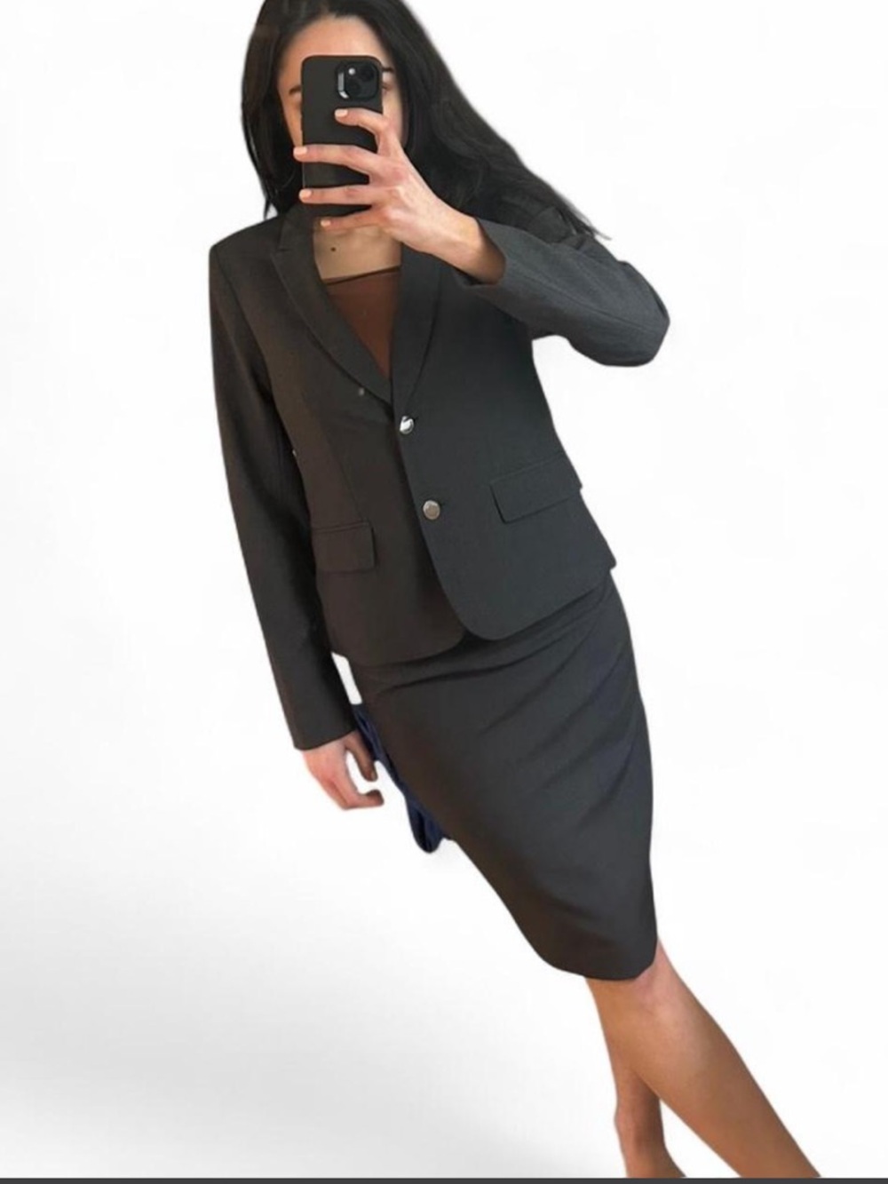 Calvin Klein Women's Dark Gray Two-Piece Suit Set